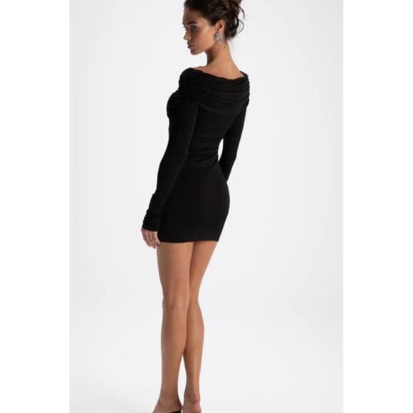NWT Nana Jacqueline Black Olivia Long Sleeve Mini Dress Size Small - Picture 10 of 16